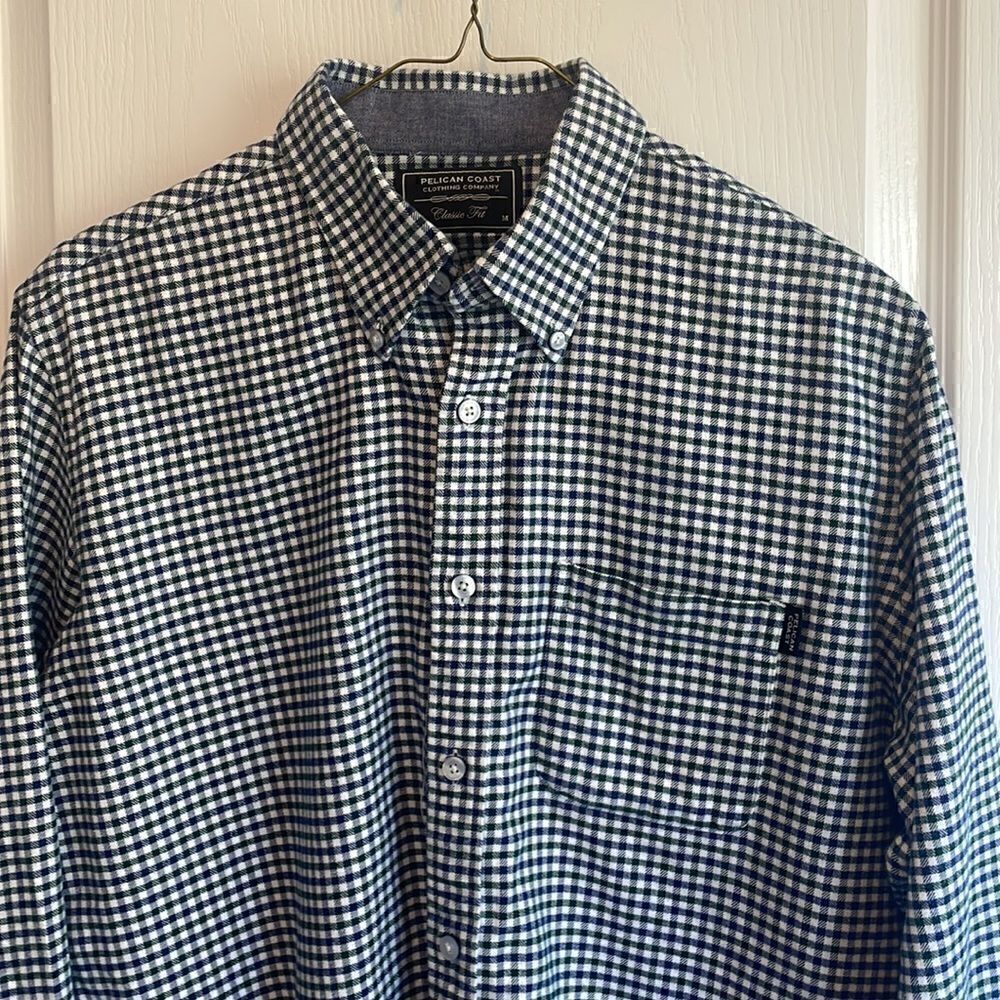 Pelican Coast Plaid Flannel LS Shirt - M - Great Condition